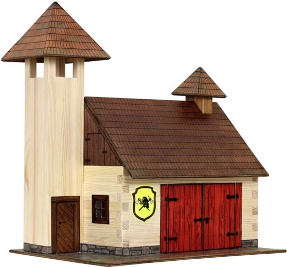 Maquette en bois à coller HOBBY KITS – caserne de pompiers 1:32