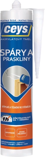 Acrylkit voor voegen en scheuren 280 ml grijs mat CEYS