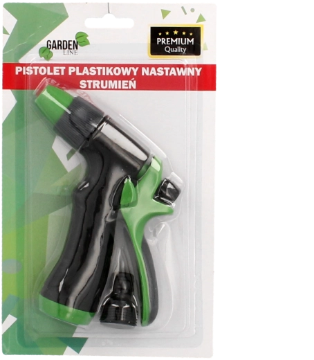 Plastic garden spray gun with adjustable flow