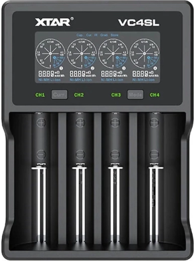 Batterieladegerät XTAR VC4SL für Li-ion und Ni‑MH/Ni‑Cd, 4 Kanäle
