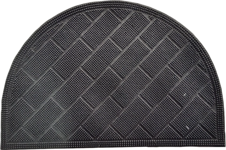 Rubberen halfronde deurmat 40 × 60 cm zwart
