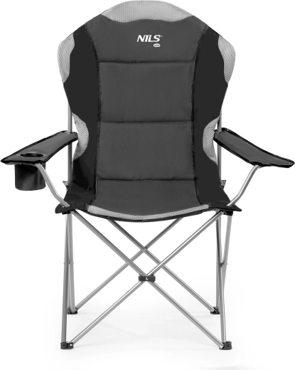 Chaise de camping pliable NILS CAMP NC3080, gris foncé