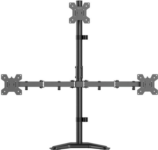 Triple Monitor Stand 17–32" with 10 kg per arm capacity