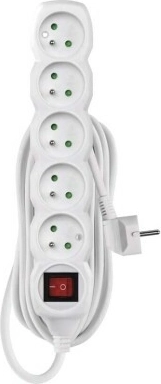 Rallonge multiprise avec interrupteur 5 prises 5 m blanc