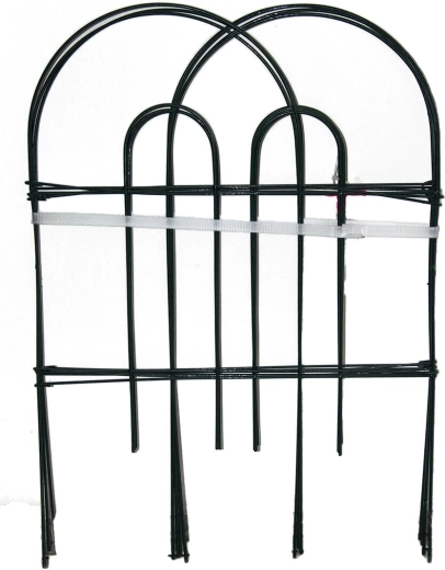 Garden edging fence green 60 cm × 3 m, metal and plastic