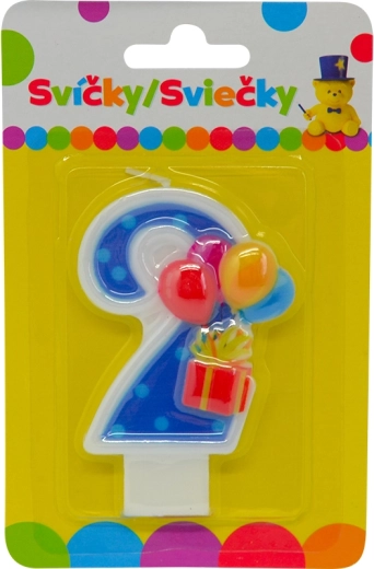 Verjaardagskaars met ballonnen nummer 2