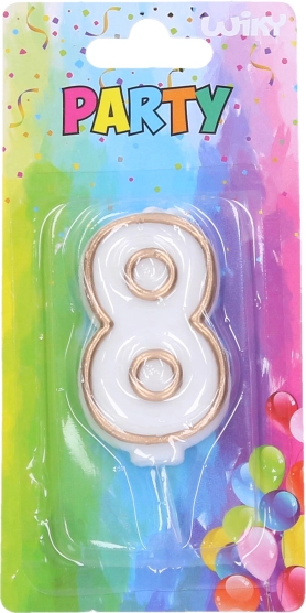 Party Candle Number 8 - Gold