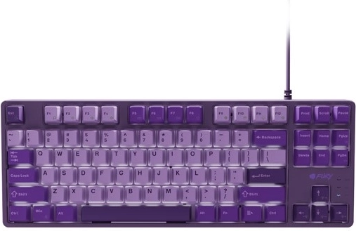 FURY Kanabo K2 Mechanical Gaming Keyboard, compact, purple PBT keycaps, white backlight