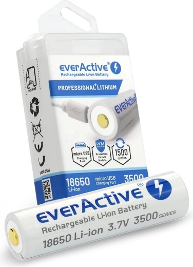 EverActive 18650 Battery with micro USB 3500mAh