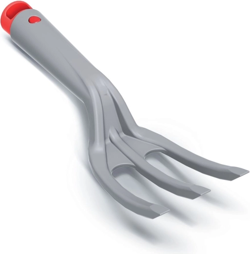 Hand cultivator with 3 tines made of ABS, gray