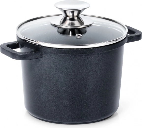 Marmite haute en granit avec couvercle en verre 2 l GRANDE