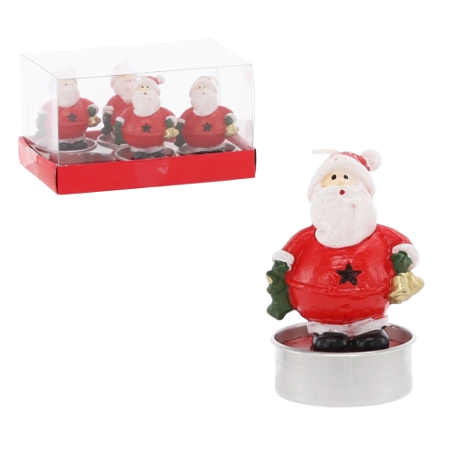 Set van decoratieve kaarsen Sint met belletje – 4 stuks
