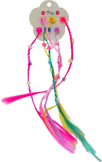 Kleurige haarknipjes met regenboog-hanger, set van 6 stuks