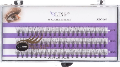 Touffes de cils en soie BLING - twist C, 13 mm