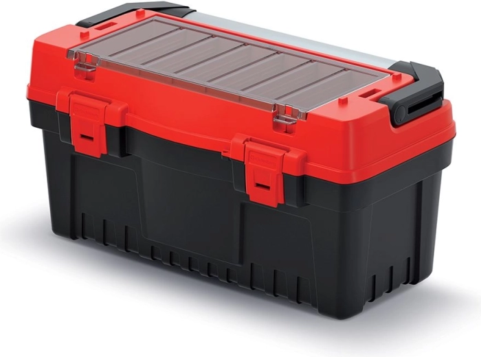 EVO Toolbox with Metal Handle, Dividers and Organizer, 548 × 274 × 286 mm – Red