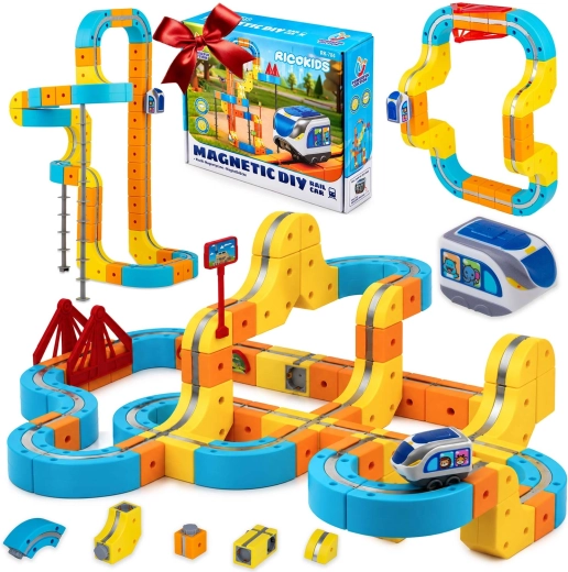 Circuit de train électrique magnétique Ricokids avec 134 pièces