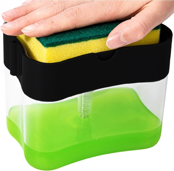 Distributeur de savon liquide et de détergent avec porte-éponge 600 ml