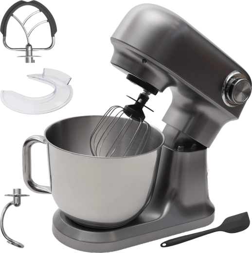 Bauerkraft planetary stand mixer with 5 L stainless steel bowl, 1500 W, dark silver