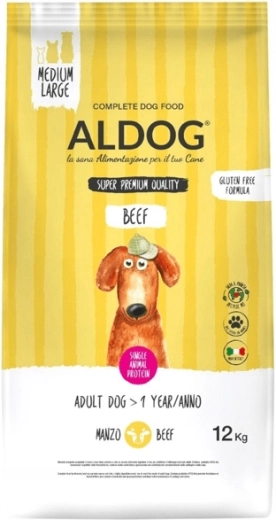 Aldog runderbrokjes voor volwassen honden van middelgrote en grote rassen 12 kg