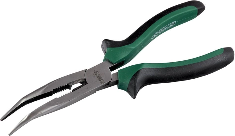 Pince à bec long coudé 200 mm STALCO