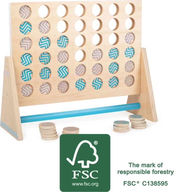 Wooden Game Four in a Row XXL