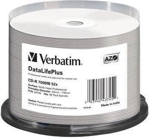 Verbatim DataLifePlus CD-R 700 MB 52x with printable surface - 50 pcs