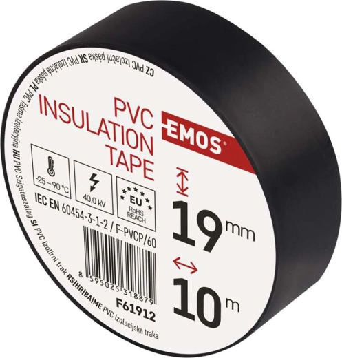 Insulating PVC tape 19 × 10 m – black