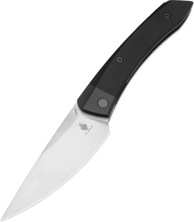 Zakmes Kizer Momo 10,6 cm, satijnen lemmet, zwart aluminium