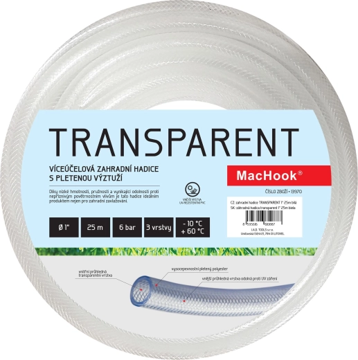 Tuyau de jardin transparent 25 m blanc