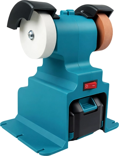 Accu-tafel-slijpmachine met dubbele schijf, 2× accu