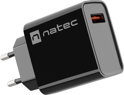NATEC Ribera wall charger 1× USB-A 18 W, black