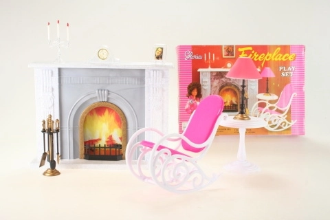 Glorie set met open haard en meubels voor poppen