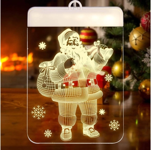 Kerst 3D glazen raamdecoratie