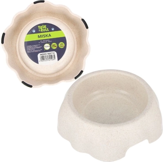 Beige voerbak voor huisdieren