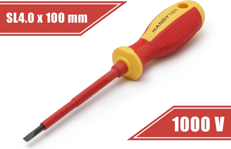 Tournevis plat isolé 0,8 × 4 × 100 mm jusqu’à 1000 V