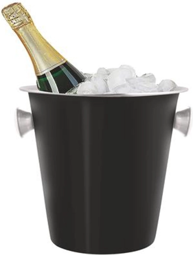 Seau à champagne en acier inoxydable, diamètre 22 cm, noir