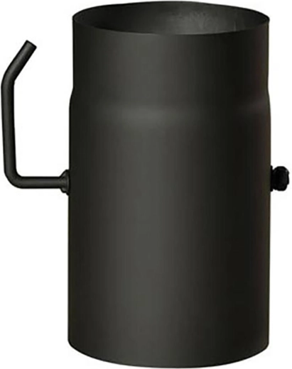 Tuyau de fumée avec clapet 180 mm, longueur 250 mm, acier 1,5 mm, noir