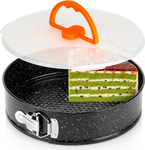Moule à gâteau rond avec bord amovible et couvercle 26 cm