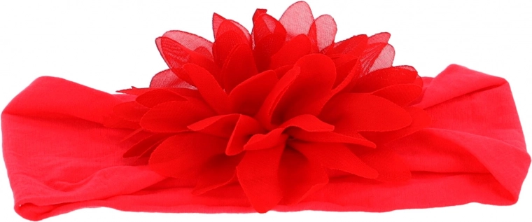 Children's headband with flower - red, wide