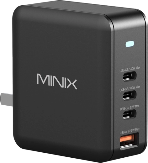Minix Wall GaN Charger 165 W (3× USB-C, 1× USB-A)