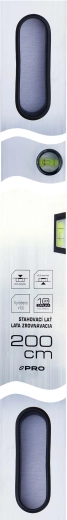 Screed straightedge with vials 200 cm aluminum