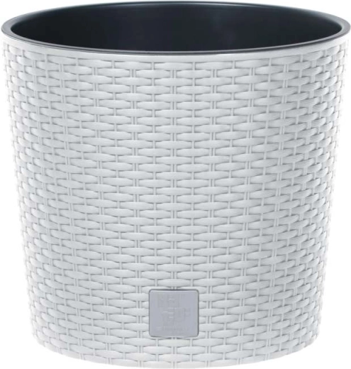 Blumentopf Rato Round mit Einsatz 25 cm weiß