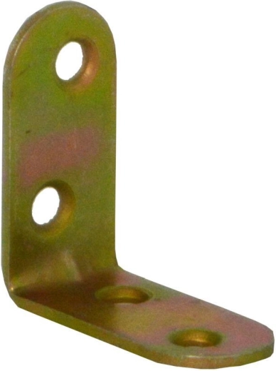 Équerre avec nervure 40×18×2 mm, zingage jaune, lot de 20 pcs
