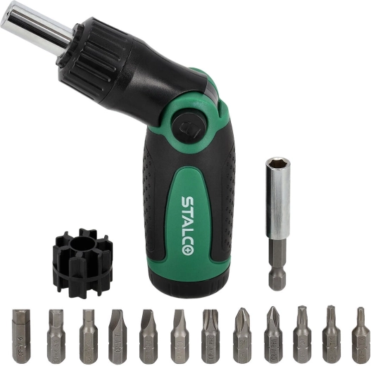 Tournevis à cliquet articulé STALCO, set de 13 pièces