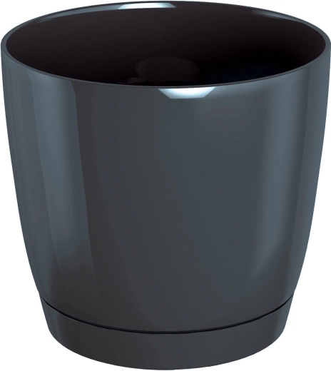 Bloempot met schotel COUBI Round P, diameter 10 cm, grafiet
