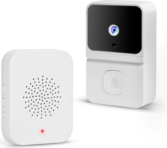 Draadloze Wi-Fi-videodeurbel met accu, HD, wit