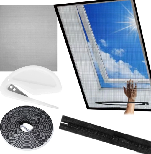 Insect screen for roof window, black 140 × 120 cm