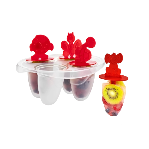 Plastic ice pop molds, set of 4