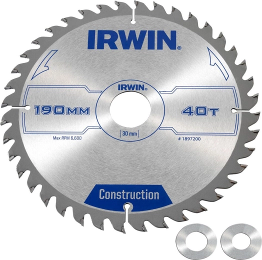 Lame de scie IRWIN 190 mm, 40 dents, coupe fine pour bois et panneaux