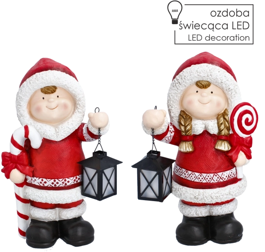 Christmas figurine of a child with LED lantern 40 cm - 1 piece